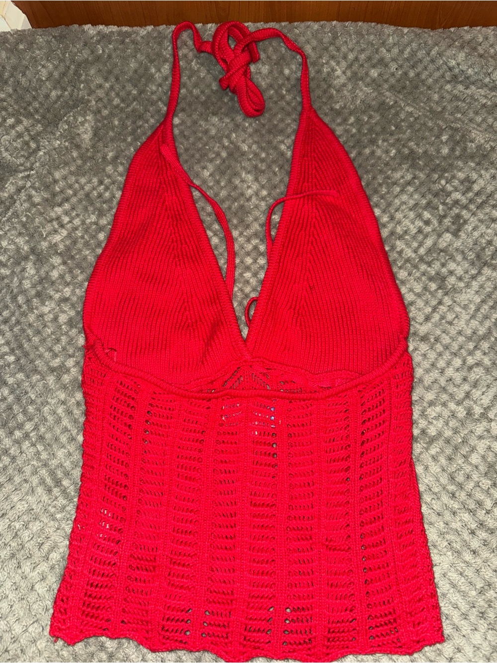 YOUR FAVORITE RED KNIT HALTER TOP